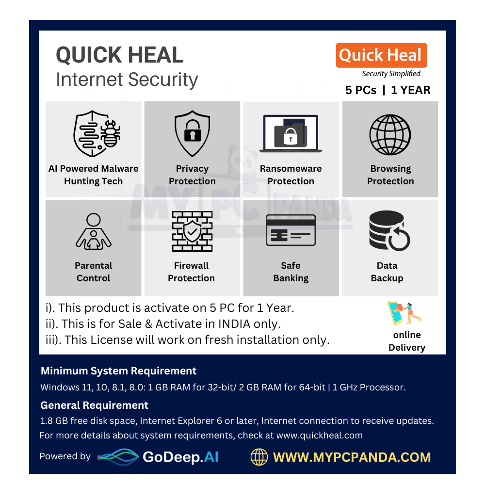 1707913272.Quick Heal Internet Security 5 Users 1 Year Price-my pc panda
